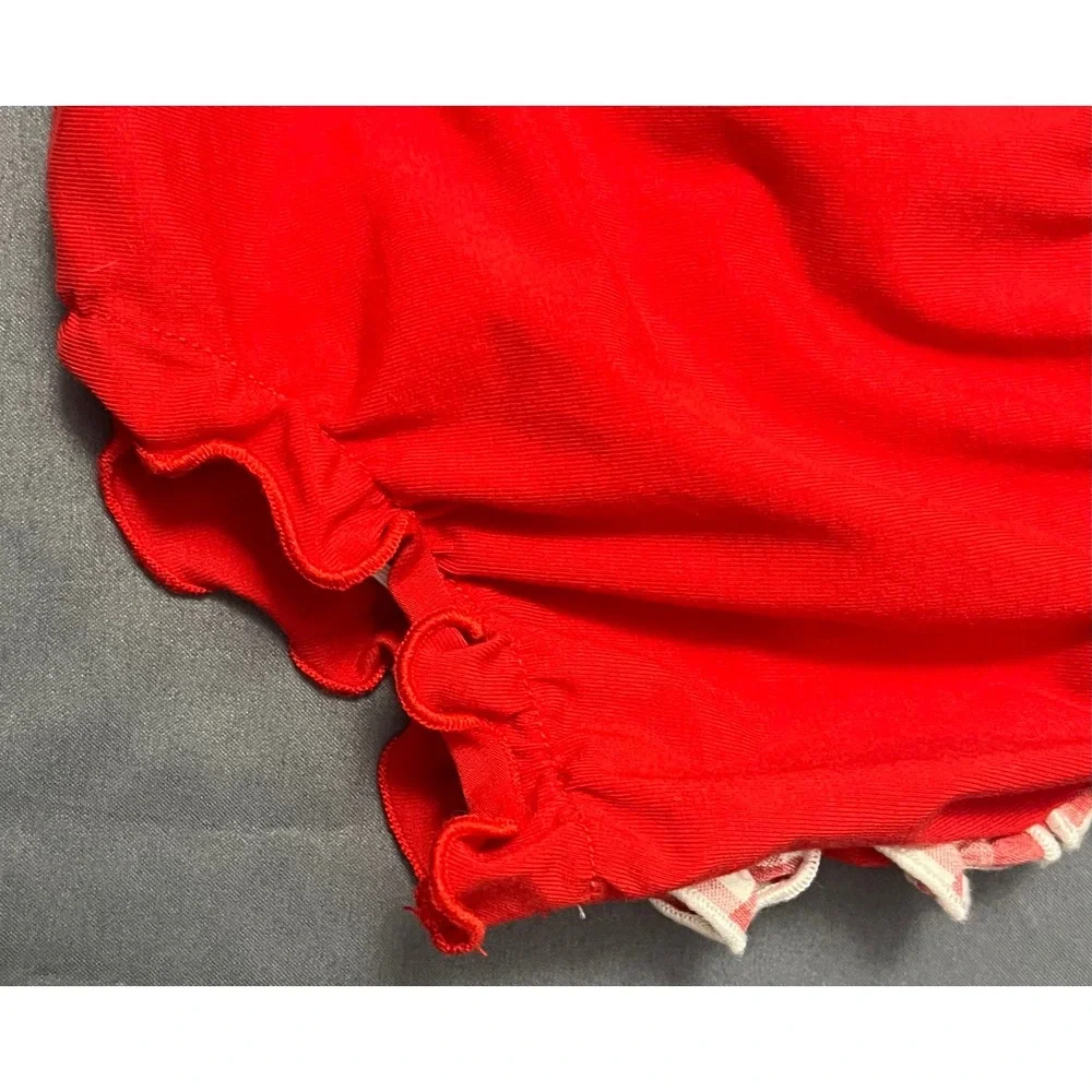 Baby Red Ruffle Butt Diaper Cover Bloomers Red Gingham Ruffles 6 Months